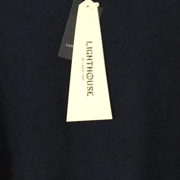 Land’s Ends 100% Supima Cotton Navy Blue Sweater. Medium Petite - Picture 3 of 6